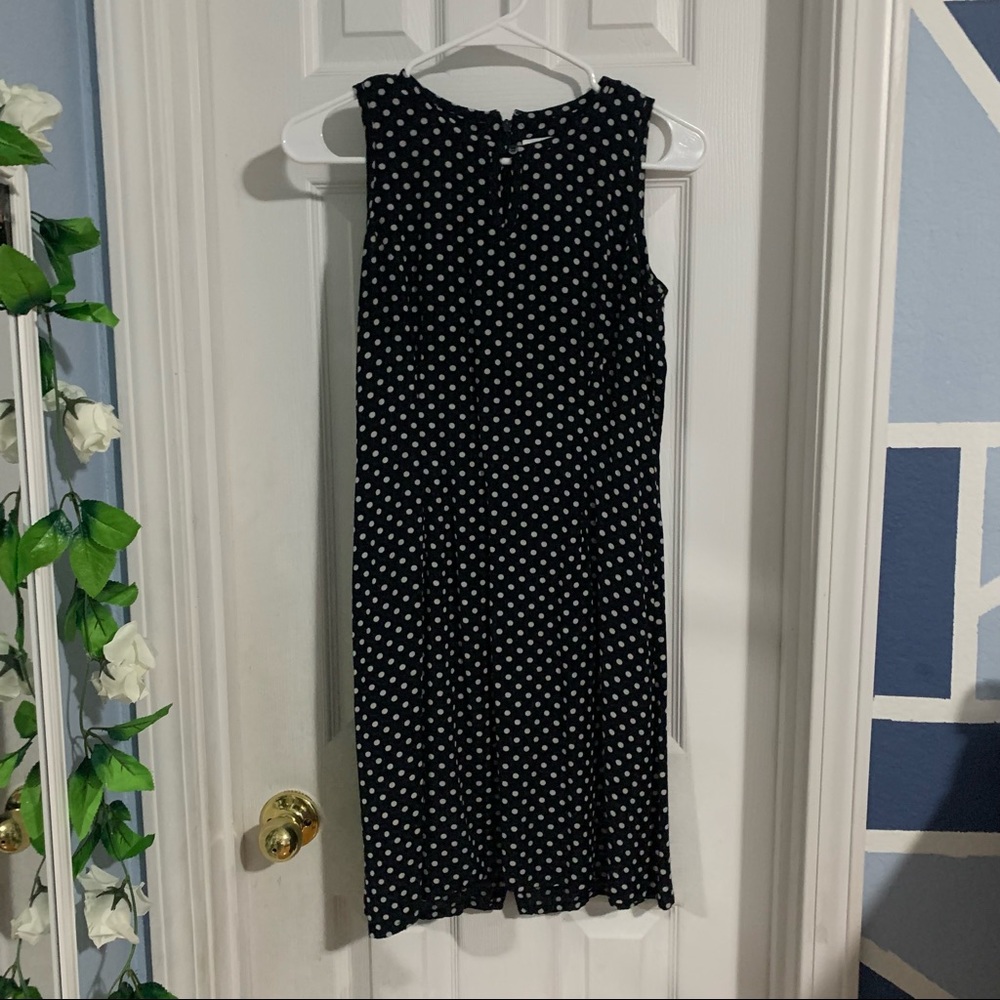 Navy Polka Dot Bodycon Midi Dress